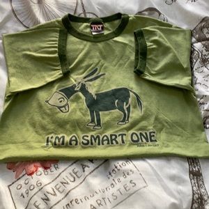 Olive green comical T-shirt